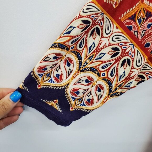 Rose + Olive Womens 3/4 Sleeve Scoop Neck Knit Top Blouse Plus Size 1X Red Blue - Picture 7 of 15